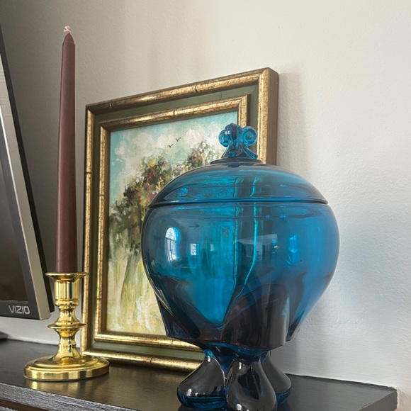 Vintage MCM Viking Glass Candy Jar - Picture 10 of 14